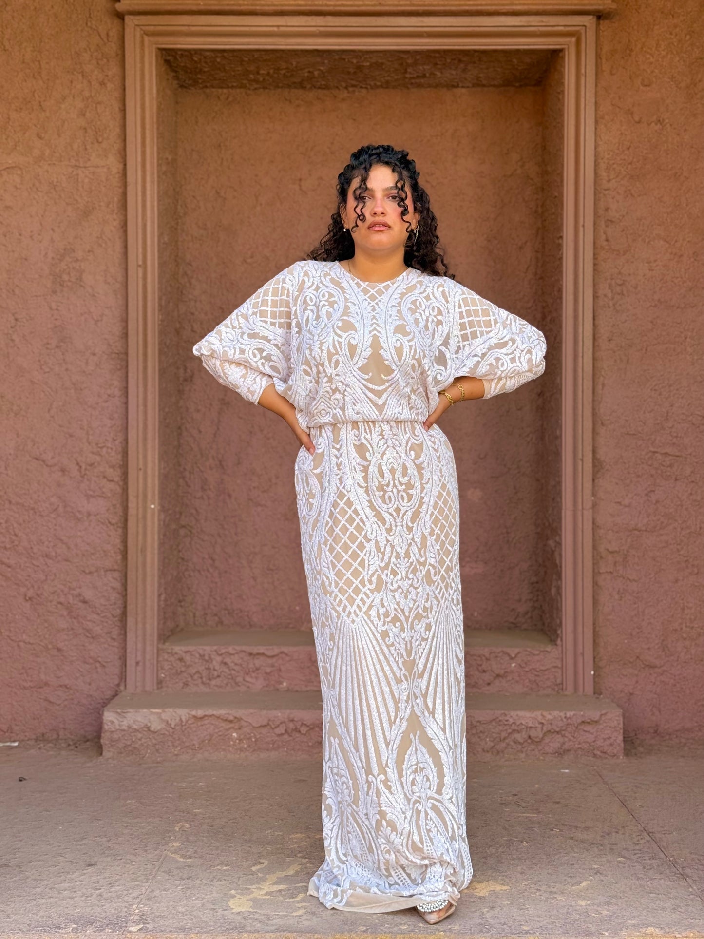 Luna glow dress in white