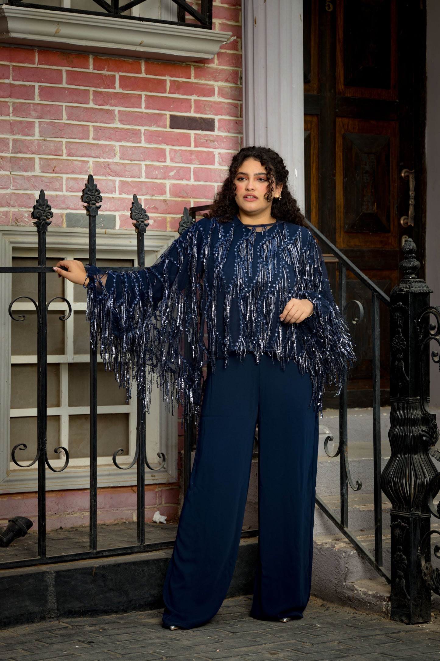 Black swan jumbsuit in dark blue