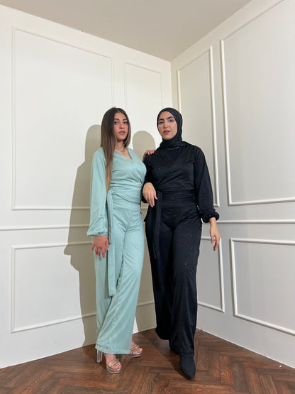Midnight glamour set in mint green
