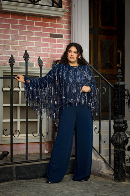Black swan jumbsuit in dark blue