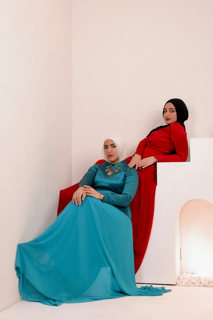 Nova dress in turquoise