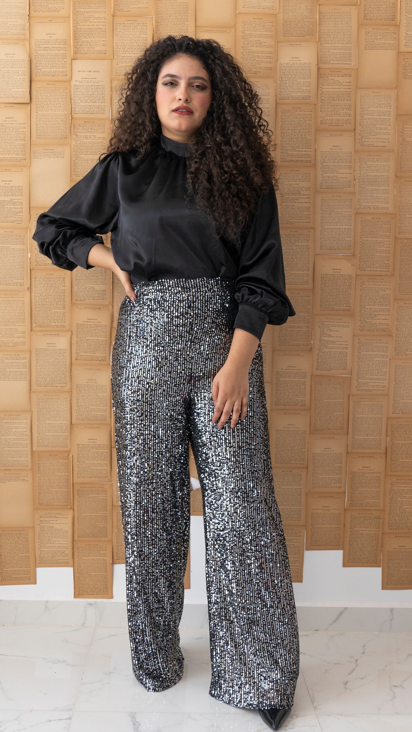Sequence pants in silver