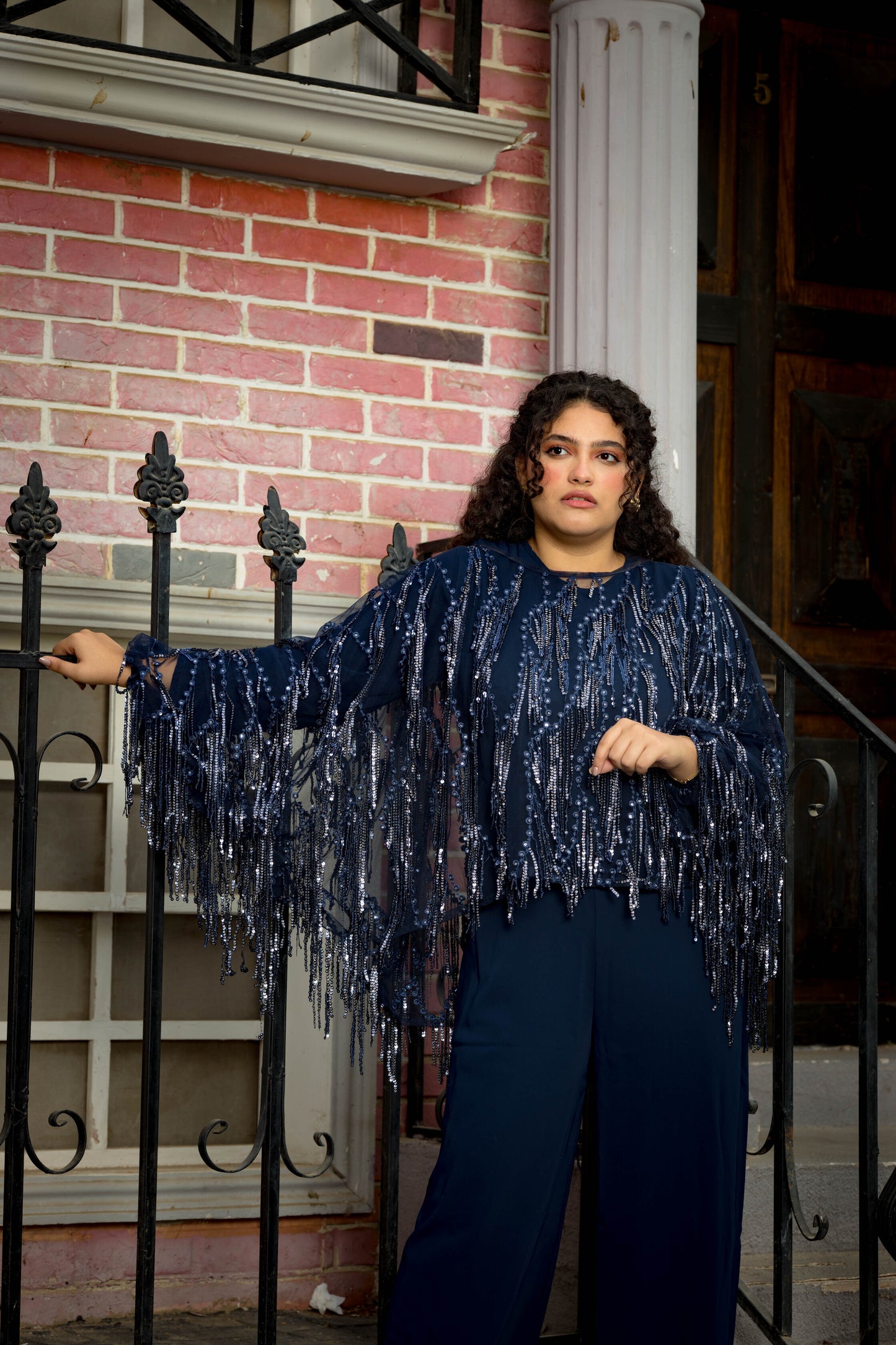 Black swan jumbsuit in dark blue