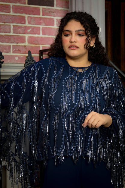 Black swan jumbsuit in dark blue
