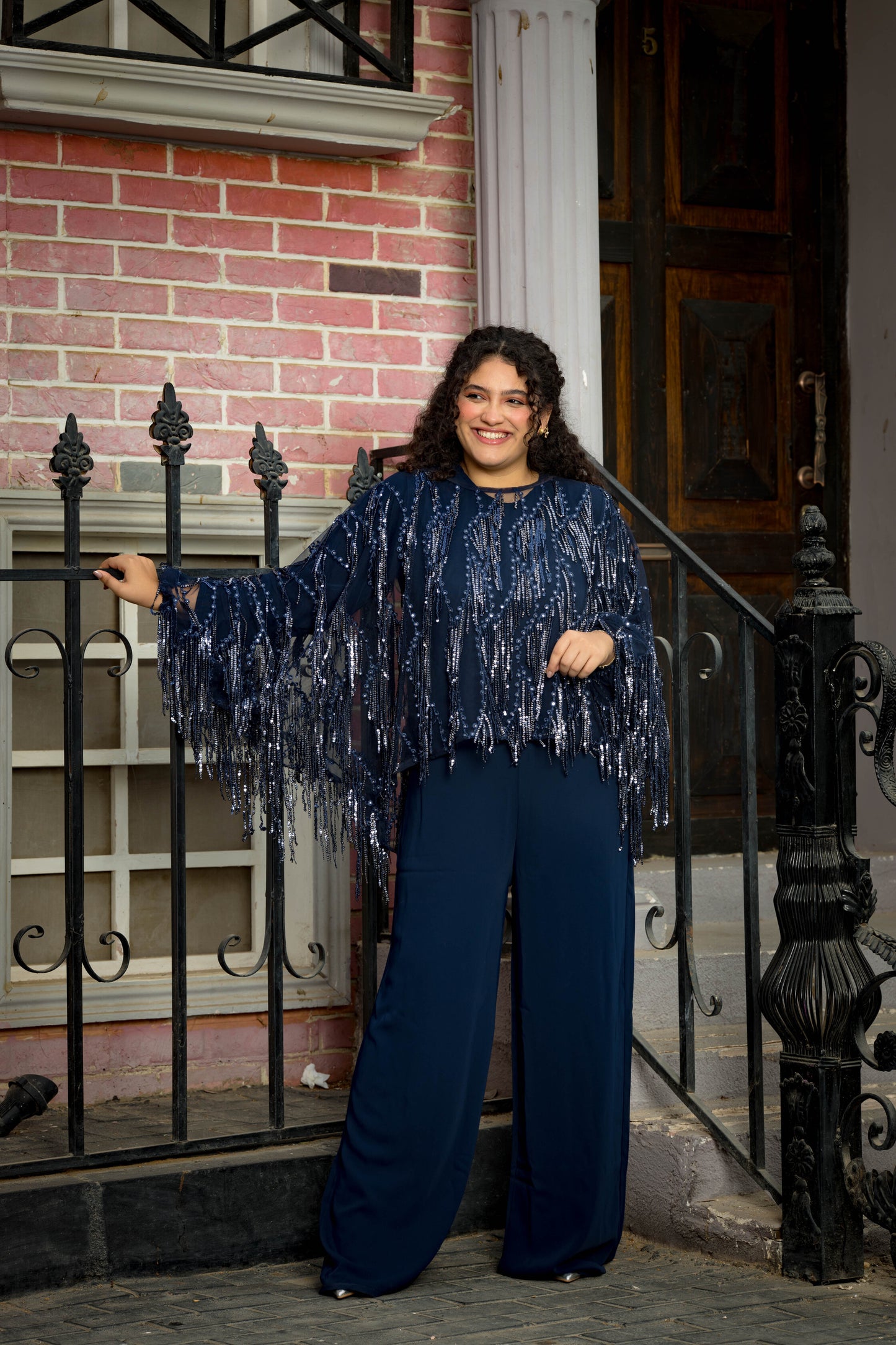 Black swan jumbsuit in dark blue