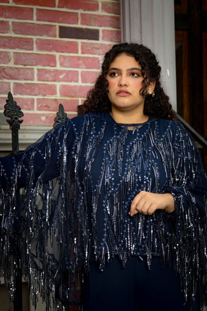 Black swan jumbsuit in dark blue