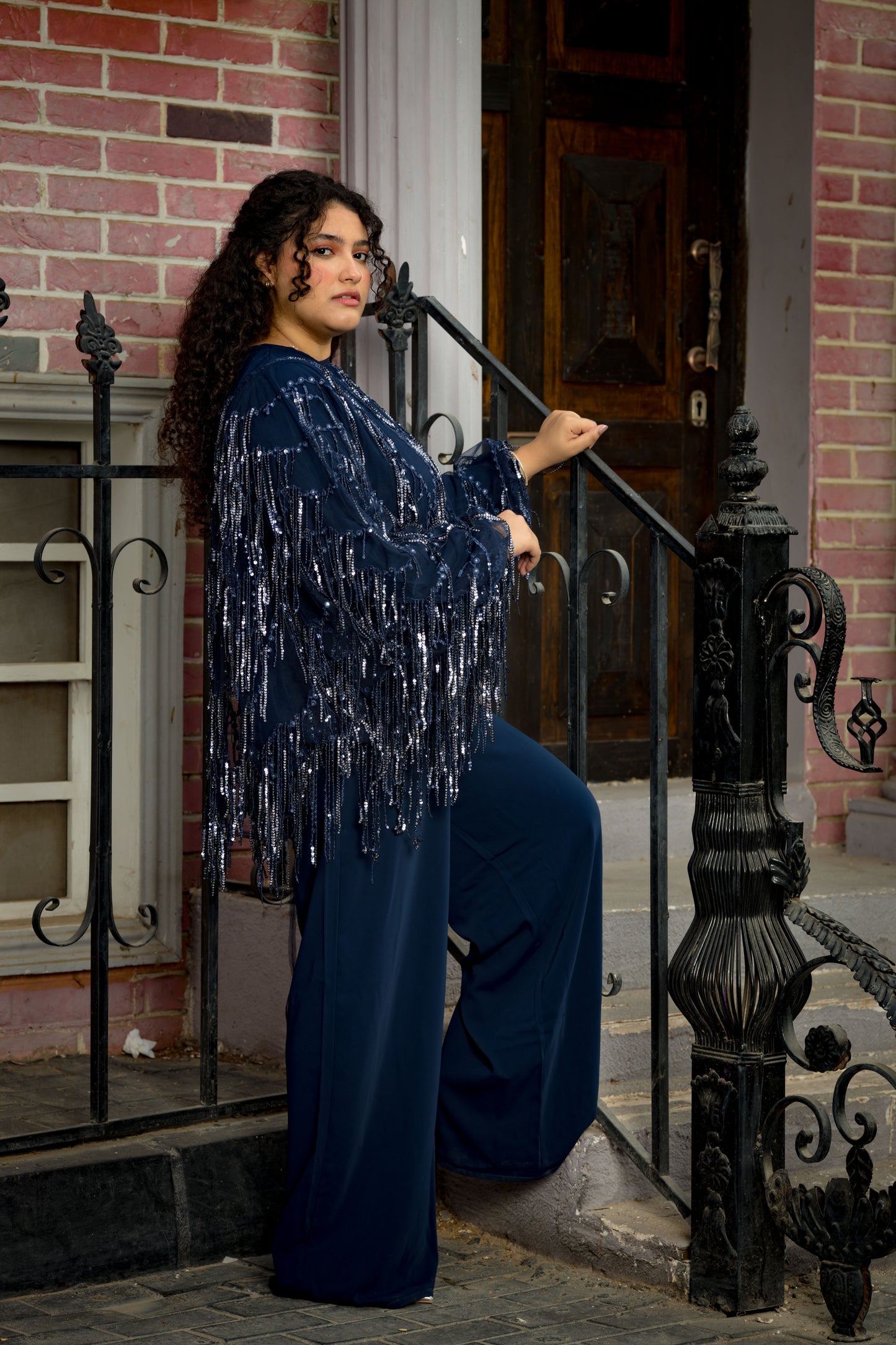 Black swan jumbsuit in dark blue
