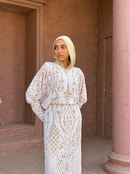 Luna glow dress in white