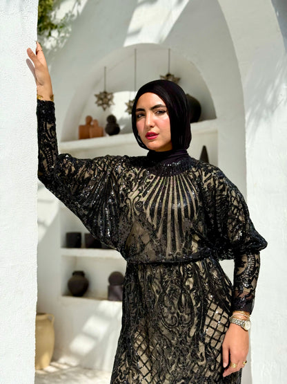 Luna glow dress in black