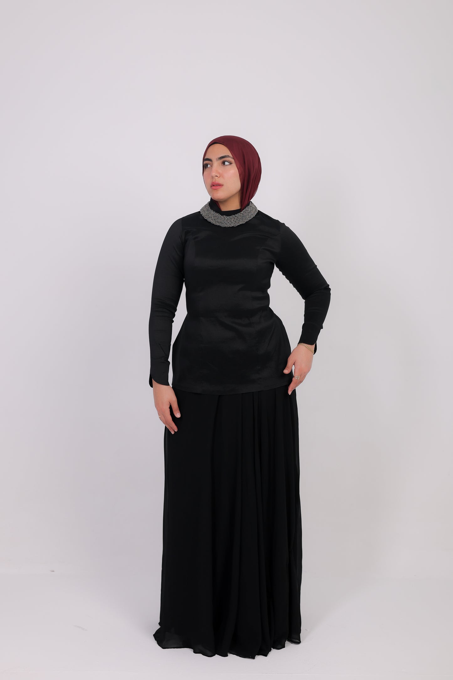 Nova taffeta dress in black