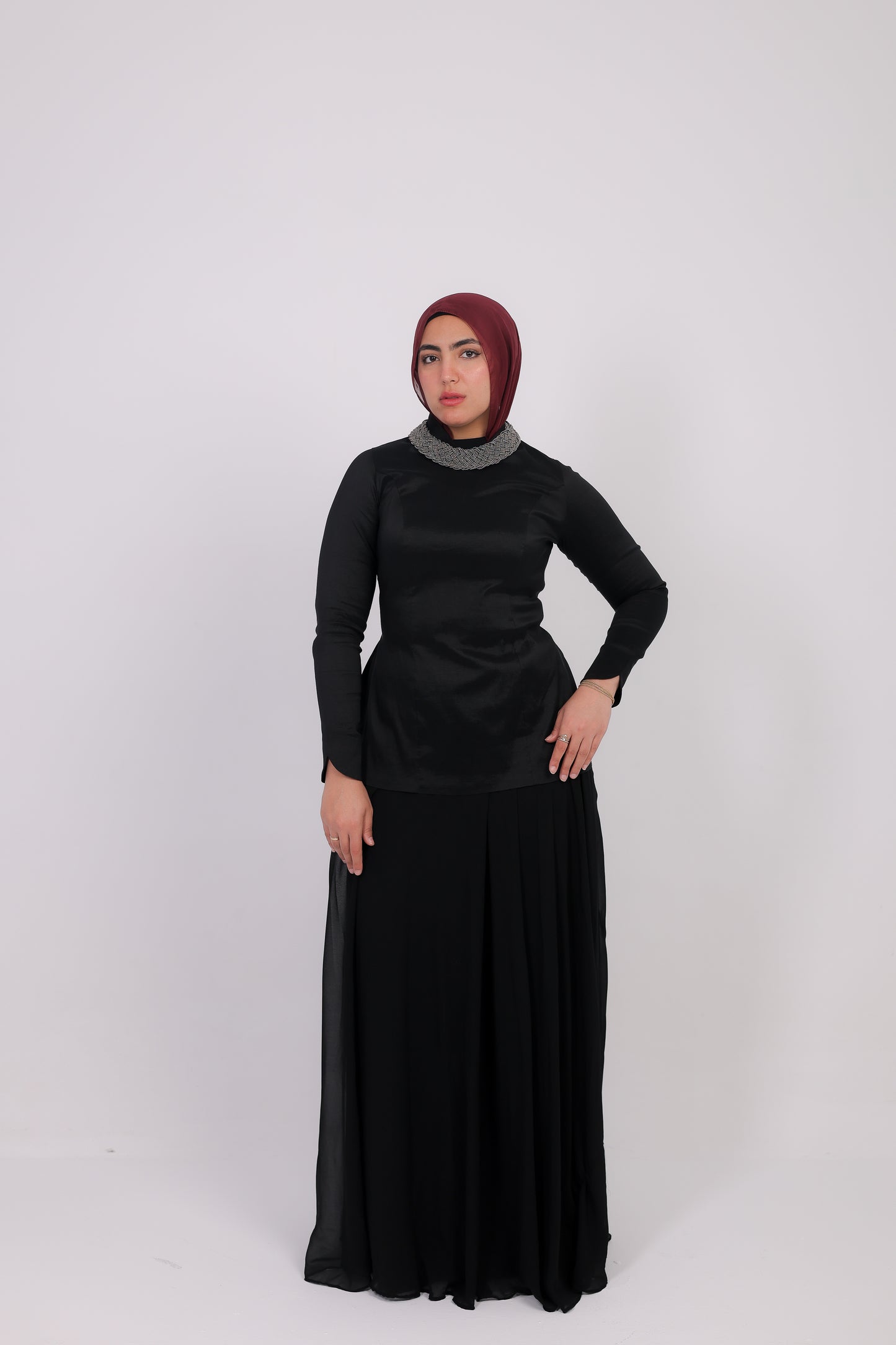 Nova taffeta dress in black
