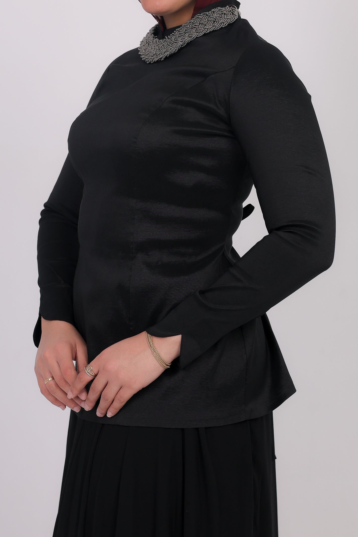 Nova taffeta dress in black