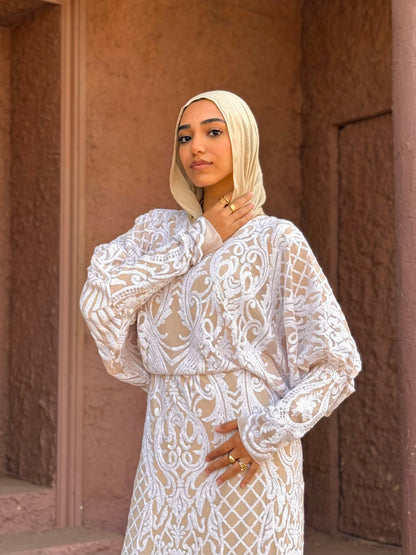 Luna glow dress in white