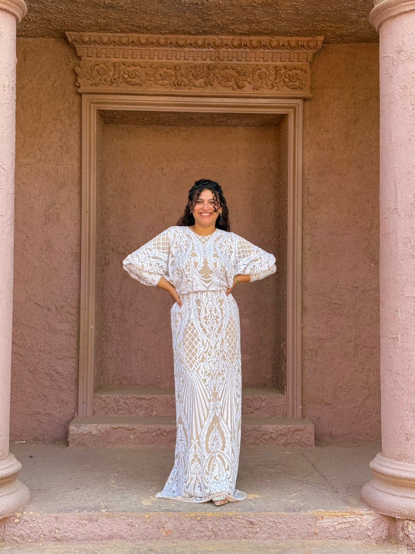Luna glow dress in white