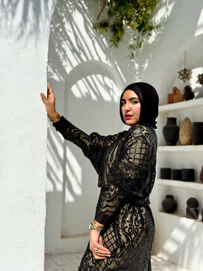 Luna glow dress in black