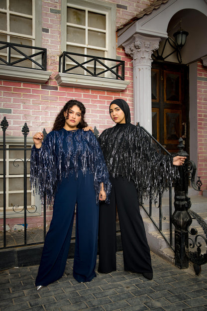 Black swan jumbsuit in dark blue