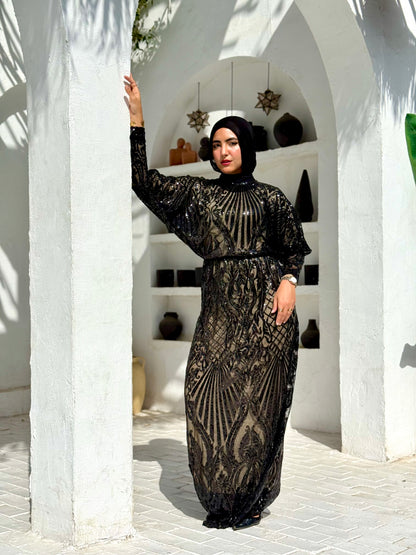 Luna glow dress in black