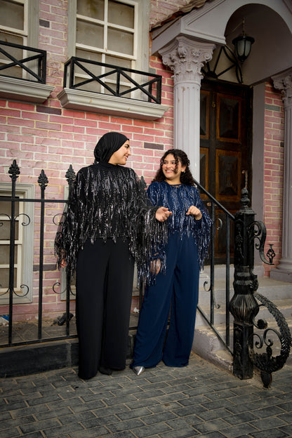 Black swan jumbsuit in dark blue