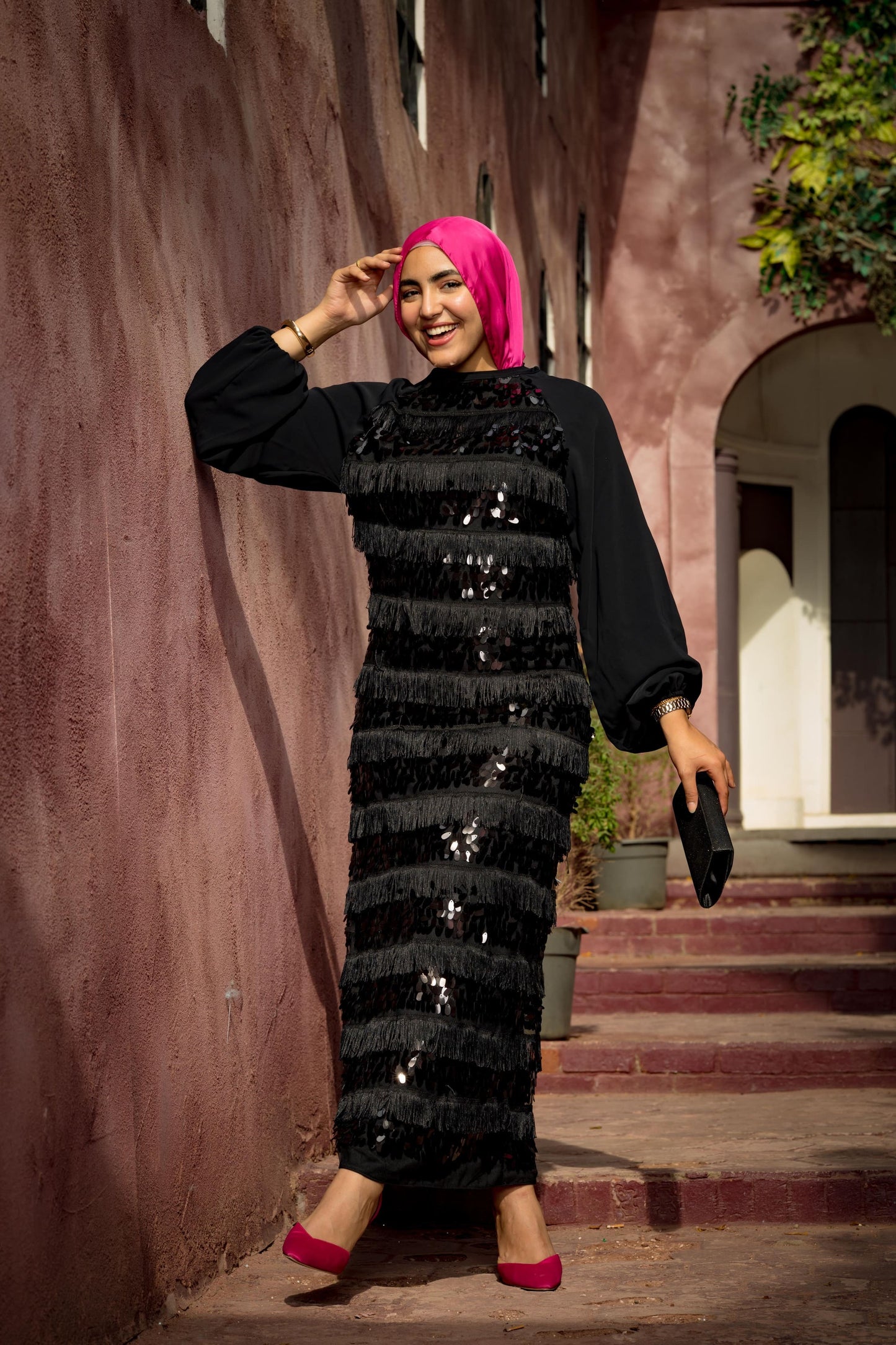 Cascade fringes dress