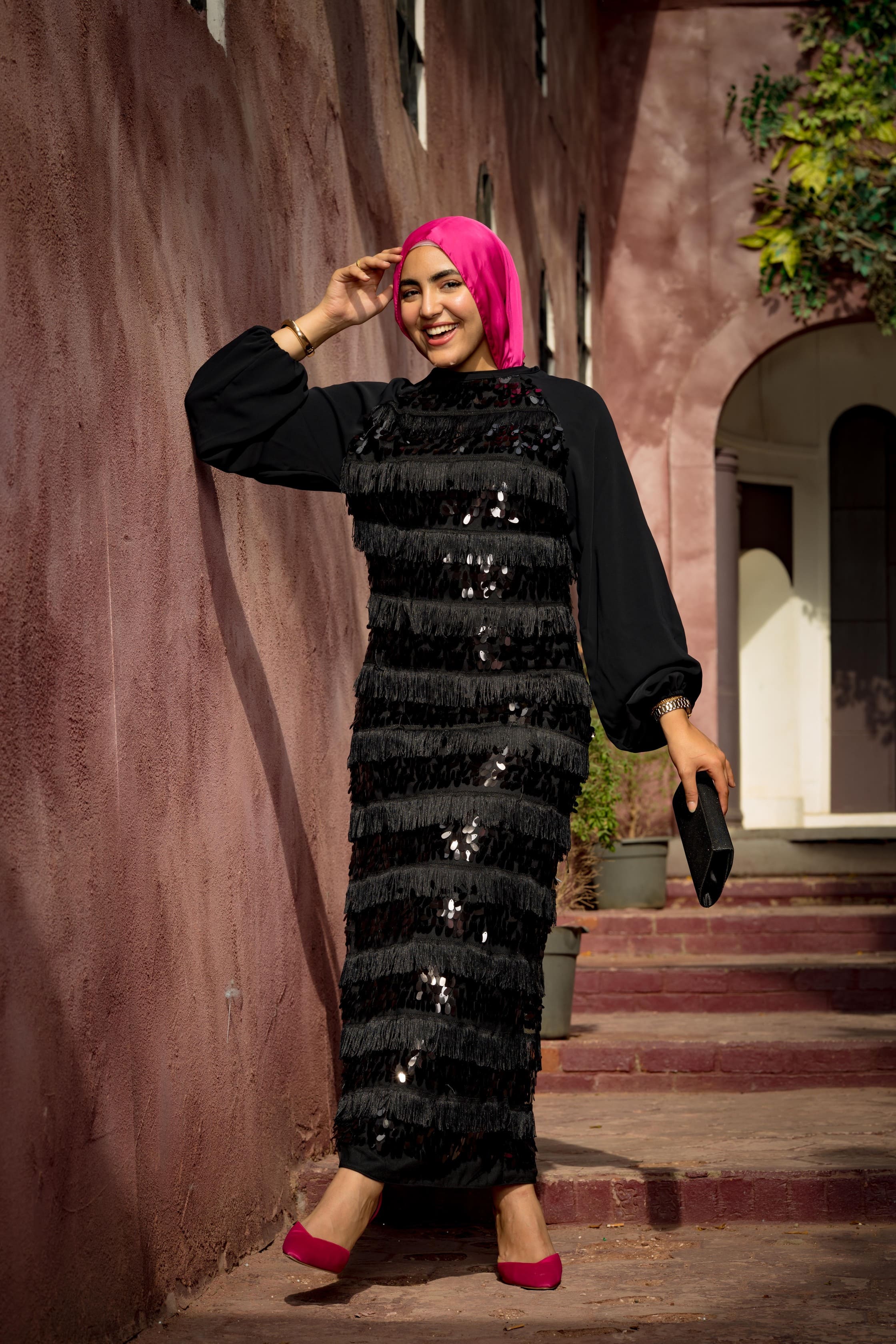 Cascade fringes dress