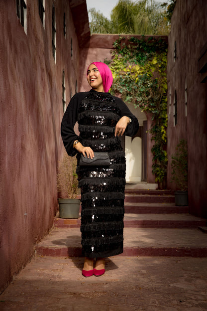 Cascade fringes dress