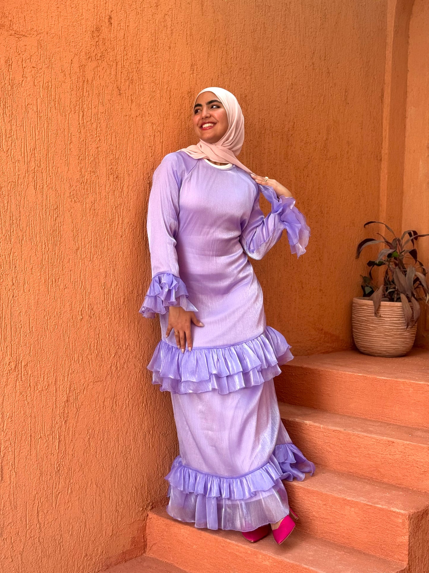 Rufflina dress in purple