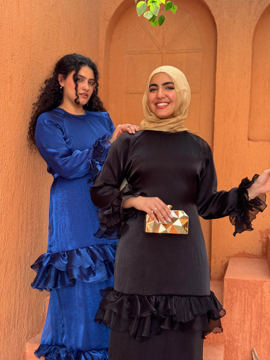 Rufflina dress in royal blue