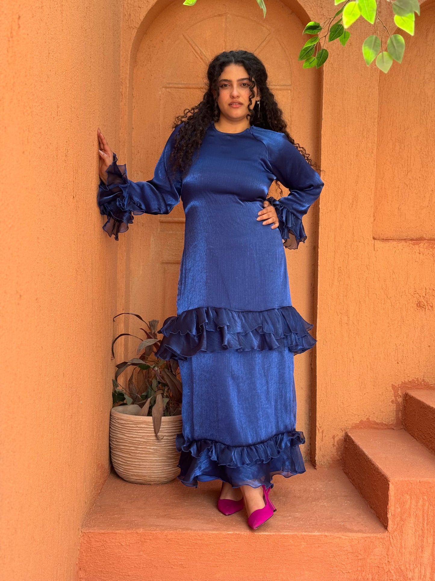 Rufflina dress in royal blue