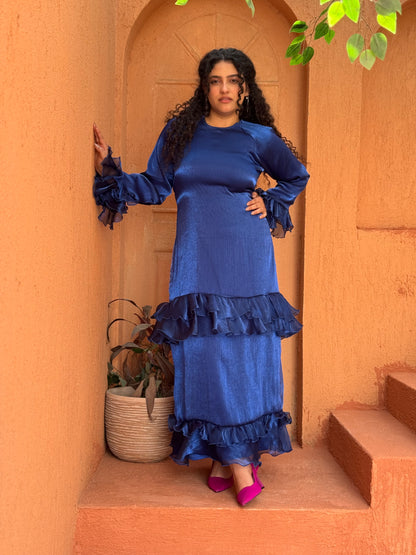 Rufflina dress in royal blue