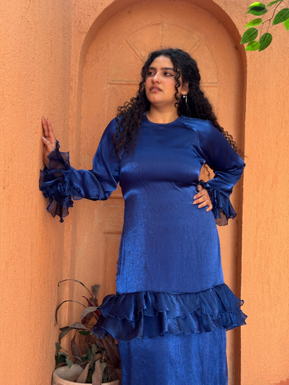 Rufflina dress in royal blue