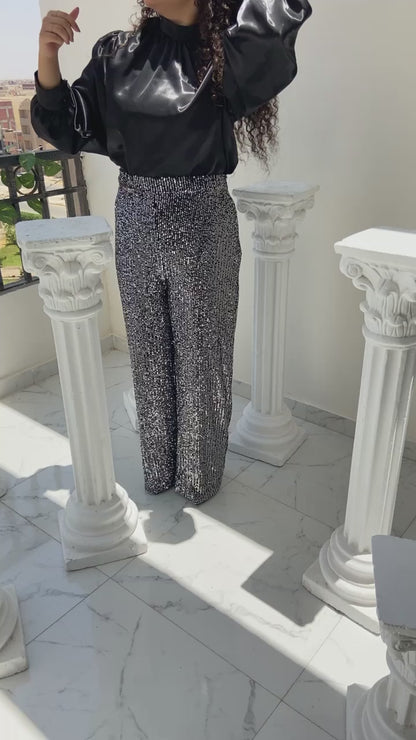 Sequence pants in silver