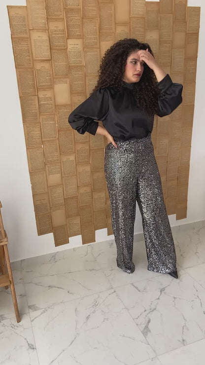 Sequence pants in silver